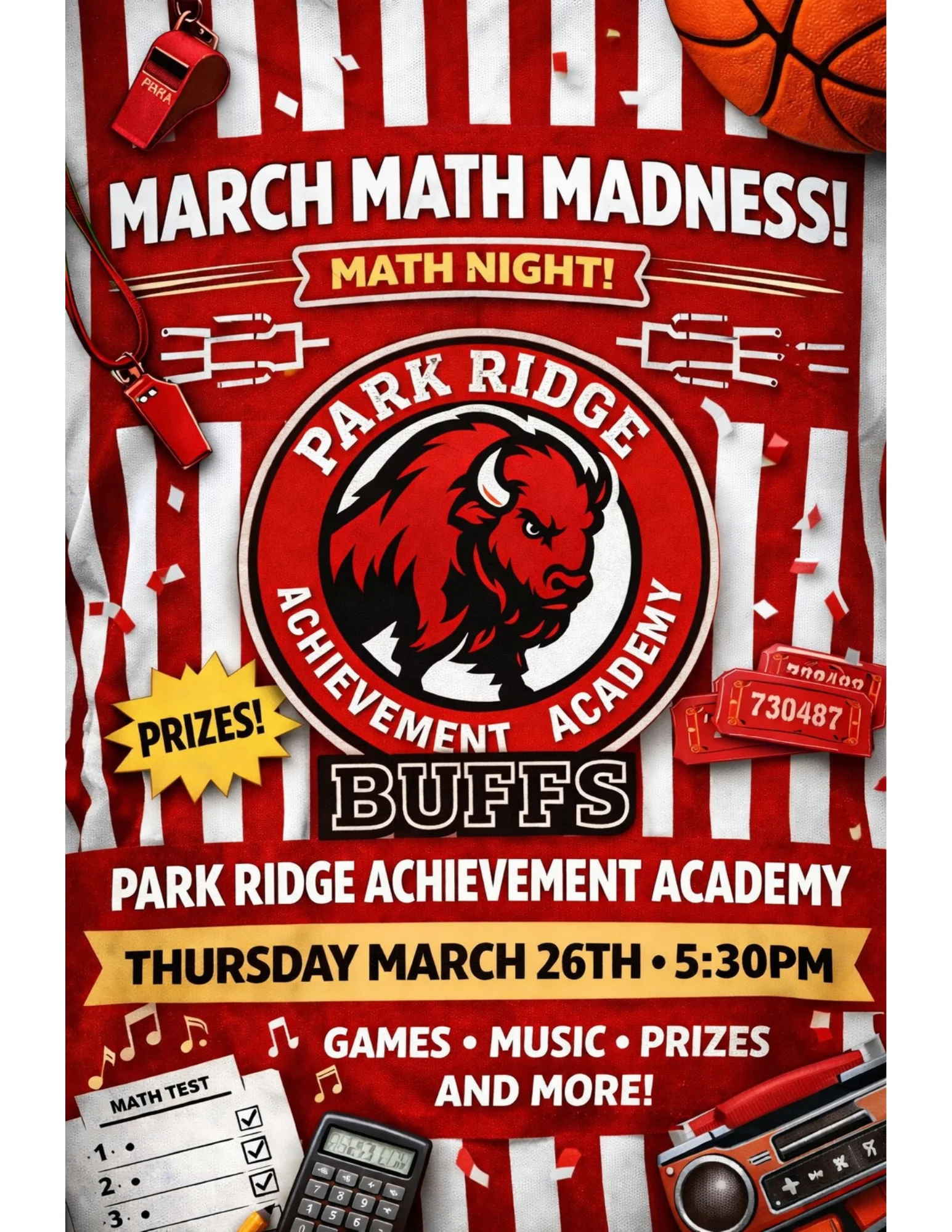 Flyer for PRAA March Math Madness